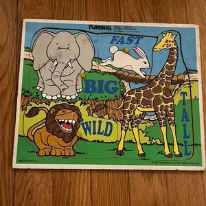 𝅺playskool • GVC 1987 animal opposites puzzle • collectors item